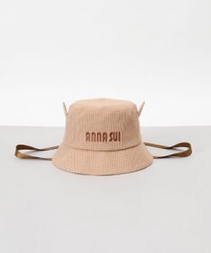 AURORA 【 ANNA SUI（アナ スイ）】ネコ耳ロゴ刺しゅうクロッシェハット