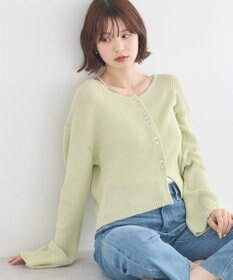 earth music&ecology 【予約】リブクロップドカーディガン