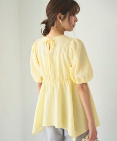 Feroux 【洗える】パフスリーブチュニック ブラウス