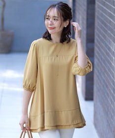 Tiaclasse 【洗える】裾フリルパフ袖チュニック