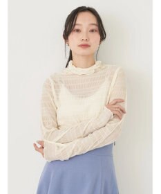 earth music&ecology ジャガードシャーリングシアートップス