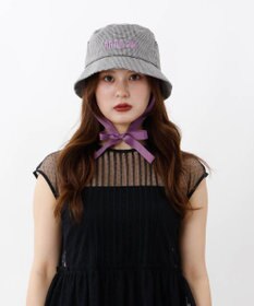 AURORA 【 ANNA SUI（アナ スイ）】ネコ耳ロゴ刺しゅうクロッシェハット