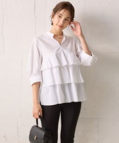 組曲 コンパクトシャーティングティアード ブラウス