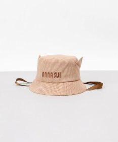 AURORA 【 ANNA SUI（アナ スイ）】ネコ耳ロゴ刺しゅうクロッシェハット