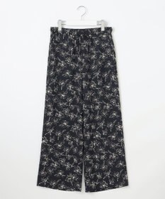 J.PRESS LADIES L 【洗える】ラインフラワープリント ワイドパンツ