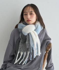 earth music&ecology ブロックチェックマフラー