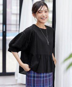 Tiaclasse 【洗える】コットンエンブロイダリーブラウス