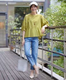 Tiaclasse 【洗える】コットンエンブロイダリーブラウス