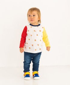 MIKI HOUSE HOT BISCUITS 【70-120cm】 ビーンズ総柄 長袖Ｔシャツ