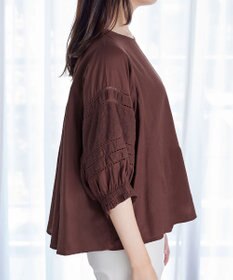 Tiaclasse 【洗える】コットンエンブロイダリーブラウス