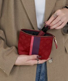 russet ラインプリントポーチ S(Z-227)