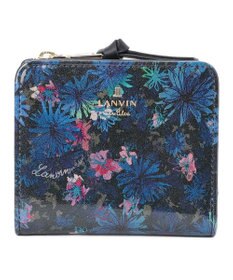 LANVIN en Bleu ブルーデイジー Lファスナー二つ折り財布