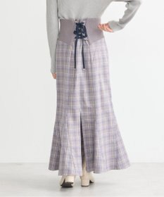 earth music&ecology サイドリブバックレースアップスカート