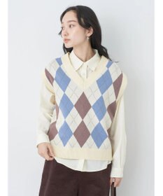 earth music&ecology アーガイルニットベスト