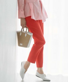 23区 S 【洗える】リネンレーヨンストレッチ テーパードパンツ