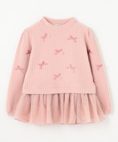 ANY KIDS ふくれジャガードリボンチュニック