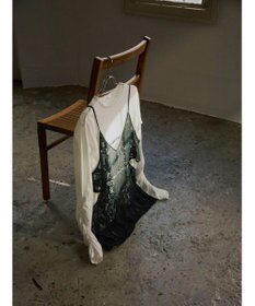Green Parks AnriettMusee シャーリングスリーブＴシャツ＋レースキャミソールＳＥＴ