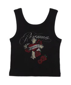 WEGO ラインストーンハートグラフィックタンク