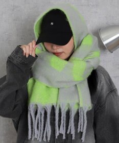 WEGO 【マフラー/ユニセックス着用】ワイドフリンジストール