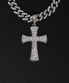 WEGO Mモチーフラインストーンネックレス