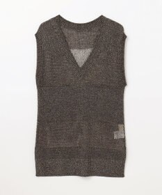 GRACE CONTINENTAL ラメメッシュニットトップ