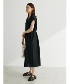Green Parks 綿麻混開襟ワンピース