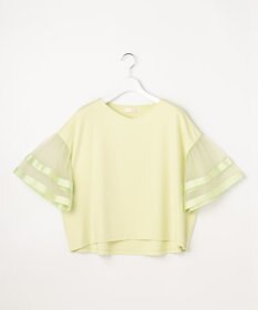 ANY SIS ゆるVネックチュールフリル袖 プルオーバー