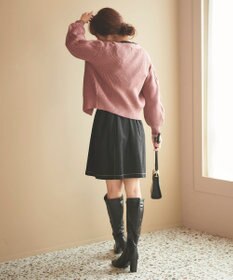 Feroux 【洗える】サイドケーブルバルキー カーディガン