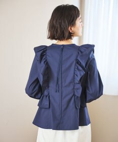 #Newans 【洗濯機可能/シワになりにくい】〈小柄さんにお勧め〉バーティカルフリルブラウス