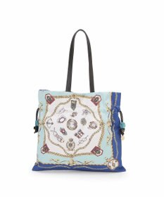 TOPKAPI 【TREASURE TOPKAPI】マイルドサテン スカーフ柄 巾着 トート バッグ
