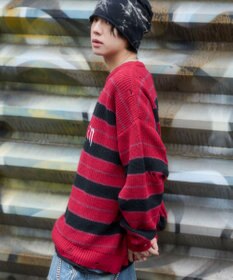 WEGO 【ユニセックス着用ITEM】アゼアミボーダーニットプルオーバー