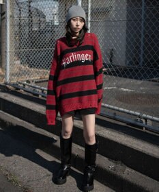 WEGO 【ユニセックス着用ITEM】アゼアミボーダーニットプルオーバー