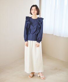 #Newans 【洗濯機可能/シワになりにくい】〈小柄さんにお勧め〉バーティカルフリルブラウス