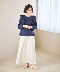 #Newans 【洗濯機可能/シワになりにくい】〈小柄さんにお勧め〉バーティカルフリルブラウス