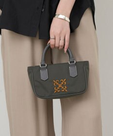 russet 《モノグラム刺繍》コーデュラナイロン2WAYミニショルダーバッグ（CE-1778）