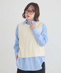 earth music&ecology クルーネックニットベスト