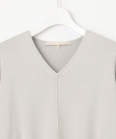 自由区 【WEB限定カラー有/洗える】コットンアセテート チュニック丈ニット