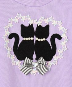 ANY KIDS ネコシルエット裏毛トレーナー