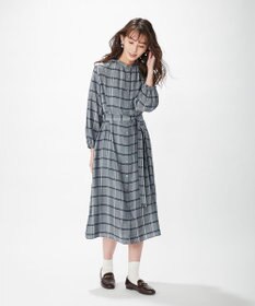 J.PRESS LADIES L 【洗える】セルロース綾チェック ワンピース