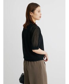 Green Parks メッシュポロ衿ニットプルオーバー