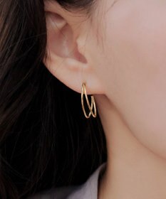 Tiaclasse 【金属アレルギー対応】ダブルラインカーブピアス