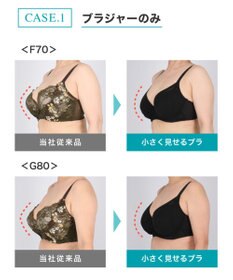 WACOAL 【小さく見せるブラ】 シンプル ブラジャー 着やせ効果 コンパクトにメイク バストの突出をおさえる 背中の段差を軽減 大きいサイズ レディース BRB452 /ワコール