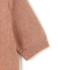 BEIGE， 【洗える】VANDA / ラメ入りクルーネック半袖カーディガン