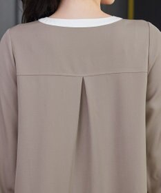 Tiaclasse L ピンタックギャザークレリックシャツワンピース