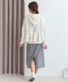 Feroux 【洗える】バックフリル ダンボールパーカー