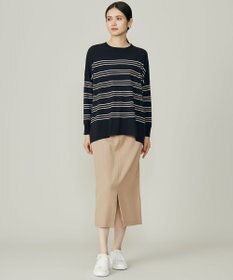 自由区 L 【WEB限定カラーあり】レーヨンストレッチ ニットT