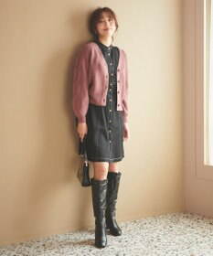 Feroux 【洗える】サイドケーブルバルキー カーディガン