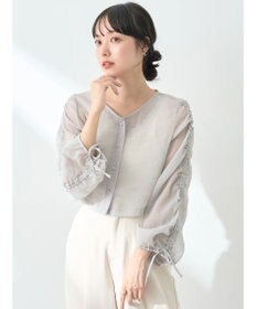 earth music&ecology キラキラシアーギャザーシャツ