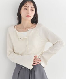 earth music&ecology 【予約】アシメ釦ツイストテレコカットソー