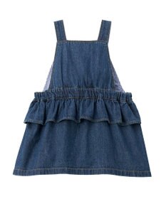 MIKI HOUSE HOT BISCUITS ワンポイントデニムジャンパースカート＆セーラーカラー長袖Tシャツギフトセット【BOX付き】